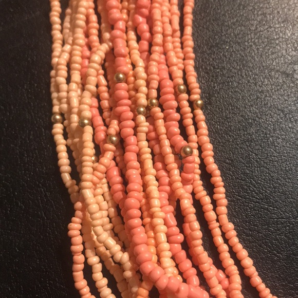 Julio b designer signed coral micro beaded necklace - Picture 3 of 6
